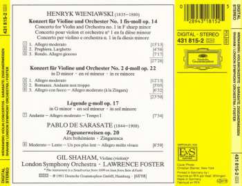 CD The London Symphony Orchestra: Violin Concertos Nos. 1 & 2, Ziegeunerweisen