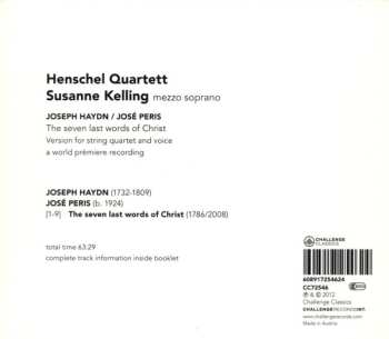 CD Henschel Quartett: Joseph Haydn / José Peris - The seven last words of Christ, Version for string quartet and voice