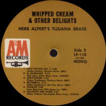 LP Herb Alpert & The Tijuana Brass: Whipped Cream & Other Delights