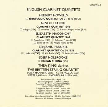 CD Joseph Holbrooke: English Clarinet Quintets