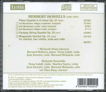 CD Herbert Howells: Quartet In A Minor; Fantasy String Quartet; Rhapsodic Quintet