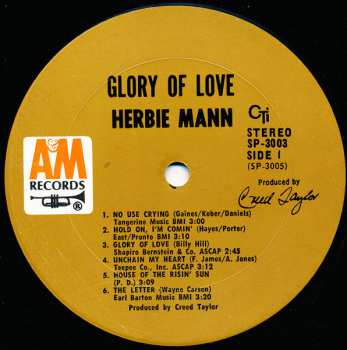 LP Herbie Mann: Glory Of Love
