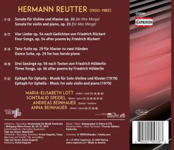 CD Hermann Reutter: Chamber Music; Lieder; Piano Works