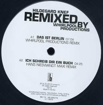 LP Hildegard Knef: Remixed By Whirlpool Productions CLR