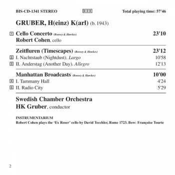 CD Svenska Kammarorkestern: Manhattan Broadcasts / Cello Concerto / Zeitfluren