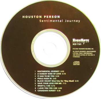 CD Houston Person: Sentimental Journey