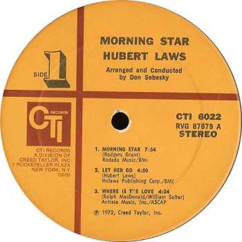 CD Hubert Laws: Morning Star