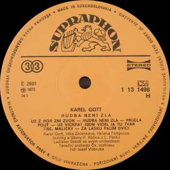 LP Karel Gott: Hudba Není Zlá