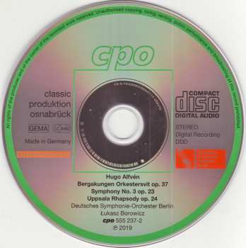 CD Deutsches Symphonie-Orchester Berlin: Symphony No. 3 ∙ Uppsala Rhapsody ∙ The Mountain King Suite