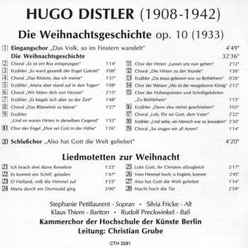CD Hugo Distler: Die Weihnachtsgeschichte Und Liedmotetten Zur Weihnacht