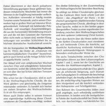 CD Hugo Distler: Die Weihnachtsgeschichte Und Liedmotetten Zur Weihnacht