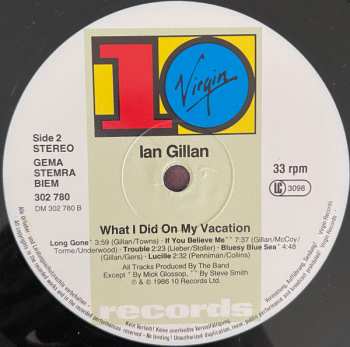 2LP Ian Gillan: What I Did On My Vacation
