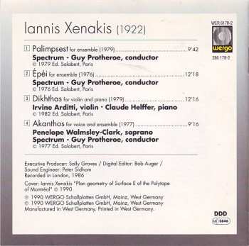 CD Iannis Xenakis: Palimpsest / Épéi / Dikhthas / Akanthos