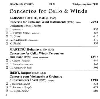 CD Bohuslav Martinů: Concertos For Cello & Winds