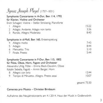 CD Ignaz Pleyel: Symphonie Concertante