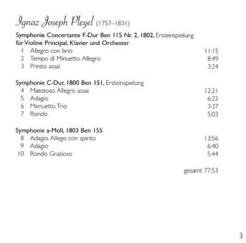 CD Ignaz Pleyel: Symphonie Concertante