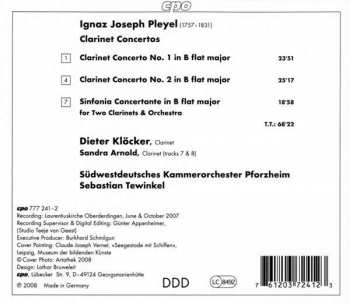 CD Ignaz Pleyel: Clarinet Concertos 1 & 2 • Sinfonia Concertante