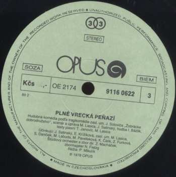 2LP Milan Lasica: Plné Vrecká Peňazí