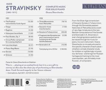 2CD Igor Stravinsky: Complete Music For Solo Piano