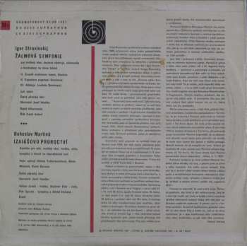 LP Bohuslav Martinů: Žalmová Symfonie / Proroctví Izaiášovo (MONO)