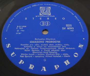 LP Bohuslav Martinů: Žalmová Symfonie / Proroctví Izaiášovo (MONO)