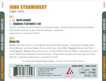 2CD Igor Stravinsky: Oedipus Rex· Apollon Musagète · Symphonies D'Instruments À Vent