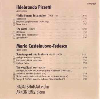 CD Mario Castelnuovo Tedesco: Violin Sonatas