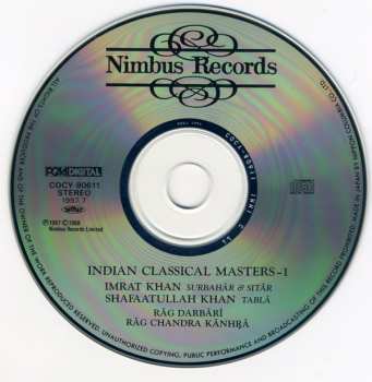 CD Shafaatullah Khan: Rāg Dārbarī / Rāg Chandra Kānhrā