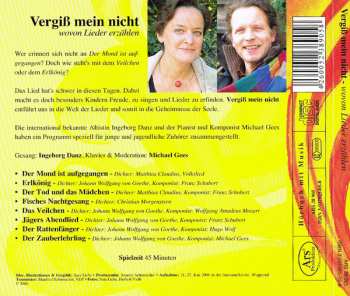 CD Michael Gees: Vergiß Mein Nicht – Wovon Lieder Erzählen (Kinderkonzert)