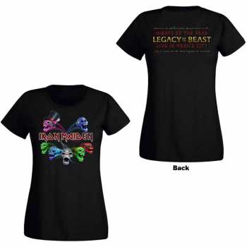 Merch Iron Maiden: Dámské Tričko Legacy Of The Beast Live Album Skulls  S