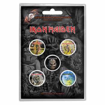 Merch Iron Maiden: Kitűző készlet The Faces Of Eddie 