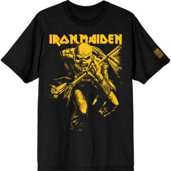 Merch Iron Maiden: Iron Maiden Unisex T-shirt: 50 Trooper Crop Yellow (black) (sleeve Print) (small) S
