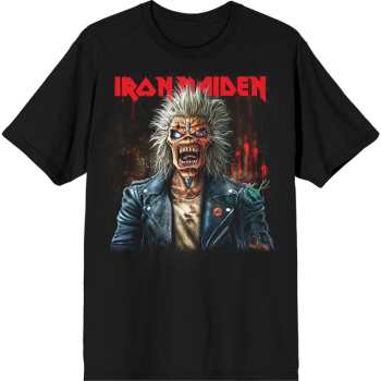 Merch Iron Maiden: Iron Maiden Unisex T-shirt: Est. 1975 Eddie Scream Portrait (black) (back Print) (small) S