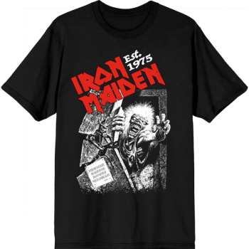 Merch Iron Maiden: Póló Est. 1975 No Prayer Grave Red Logo Iron Maiden