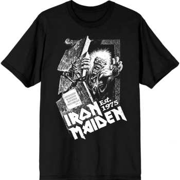 Merch Iron Maiden: Iron Maiden Unisex T-shirt: Est. 1975 No Prayer Grave (black) (small) S