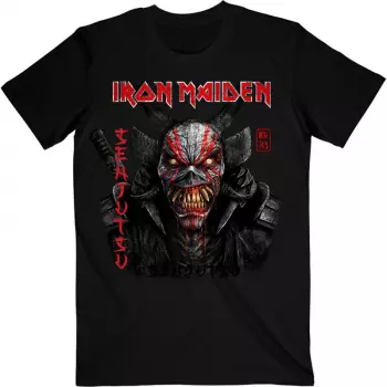 Póló Senjutsu Black Cover Vertical Logo Iron Maiden 
