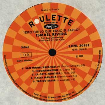 LP Ismael Rivera Y Sus Cachimbos: Esto Fué Lo Que Trajo El Barco