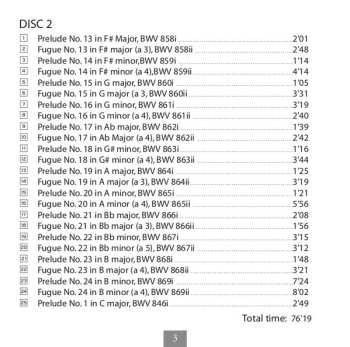 2CD Johann Sebastian Bach: Das Wohltemperierte Clavier: Book I