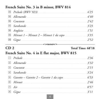 3CD Johann Sebastian Bach: The Six French Suites, BWV 812-817 / Little Preludes BWV 924-943