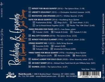 CD Jack Stamp: Recitatives & Episodes (The Chamber Music Of Jack Stamp)