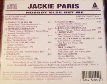CD Jackie Paris: Nobody Else But Me