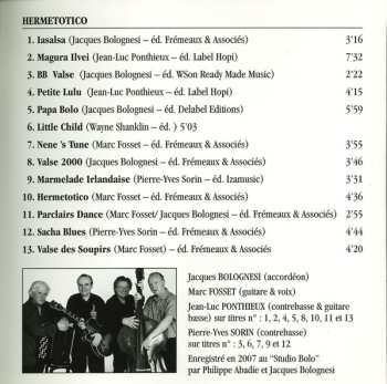 CD Jacques Bolognesi: Bolognesi-Fosset Trio: Hermetotico