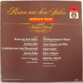 LP James Last: Rosen Aus Dem Süden - James Last Spielt Johann Strauß
