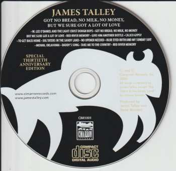 CD James Talley: Got No Bread, No Milk, No Money, But We Sure Got A Lot Of Love