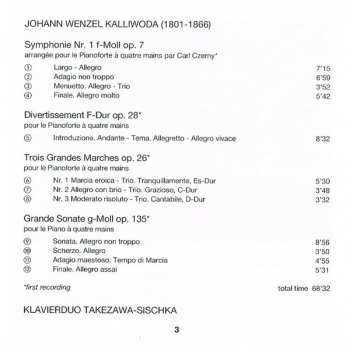 CD Jan Kalivoda: Werke Für Klavier Zu Vier Händen