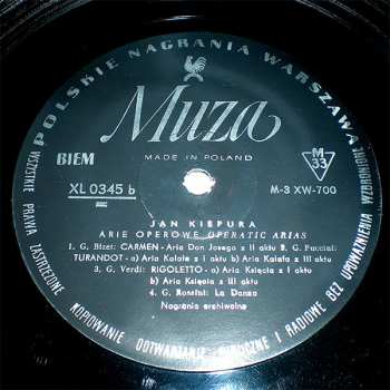 LP Jan Kiepura: Arie Operowe (Operatic Arias)