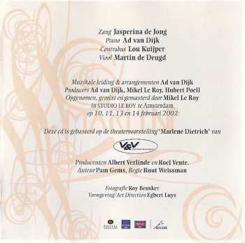 CD Jasperina De Jong: Zingt Marlène Dietrich