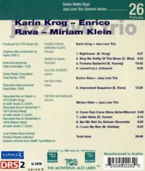 CD Karin Krog: Jazz Live Trio With Guests