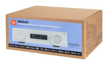 Audiotechnika JBL MA510 - Av Zesilovač 5.2, 75 W, 8k, Wi-fi, Bluetooth, Dolby Vision - Bílý