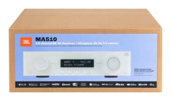 Audiotechnika JBL MA510 - Av Zesilovač 5.2, 75 W, 8k, Wi-fi, Bluetooth, Dolby Vision - Bílý